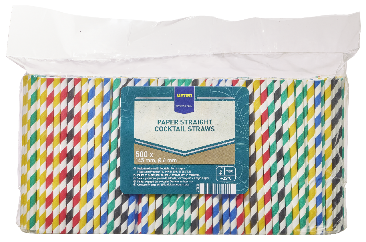 METRO PROFESSIONAL Slamky papierové koktejlové 145 x 6 mm 500 ks