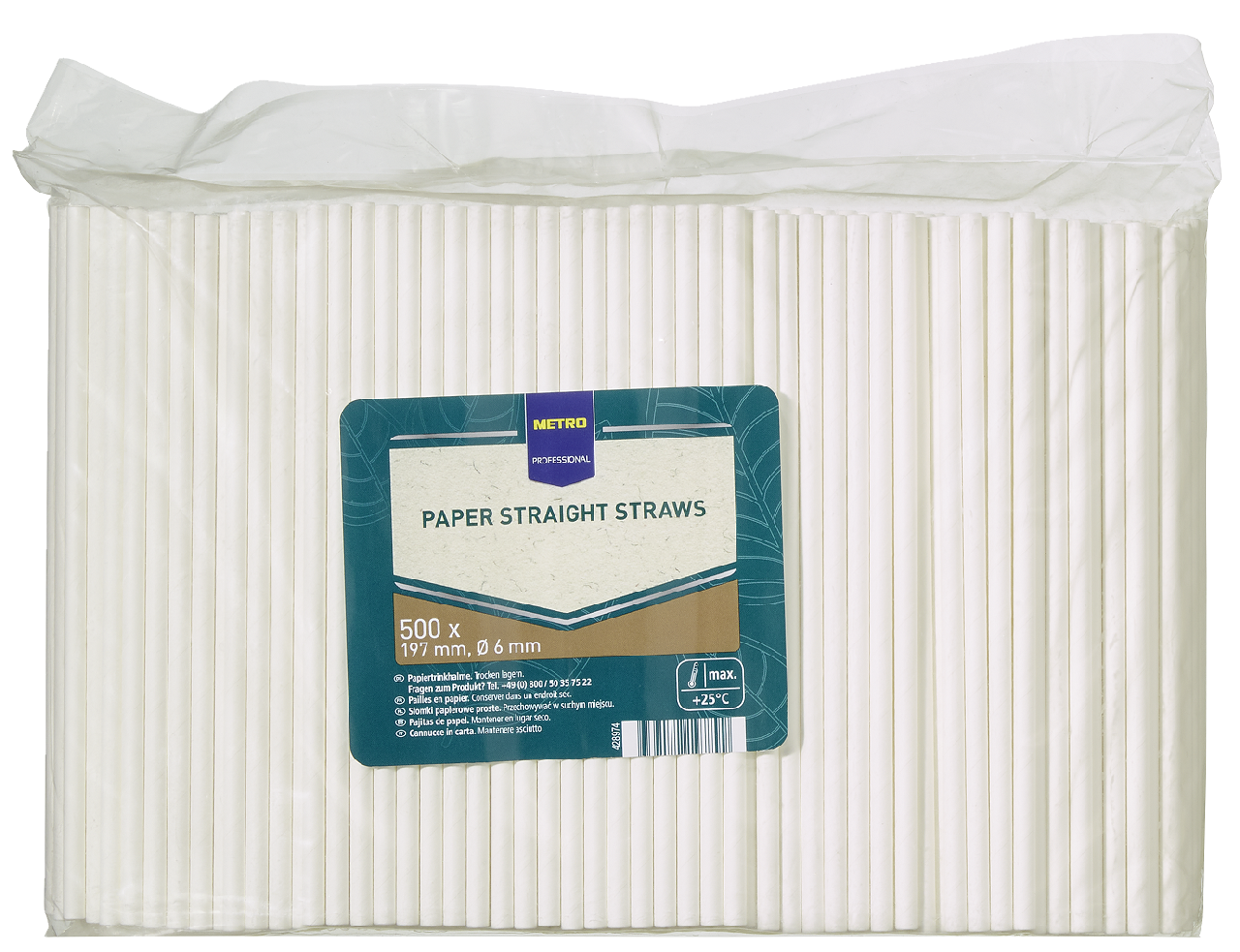 METRO PROFESSIONAL Slamky papierové 197 x 6 mm 500 ks