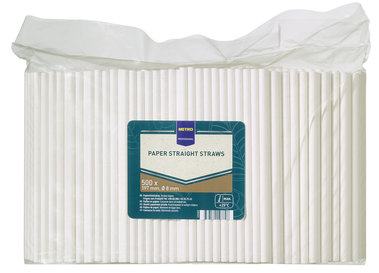 METRO PROFESSIONAL Slamky papierové 197 x 8 mm 500 ks