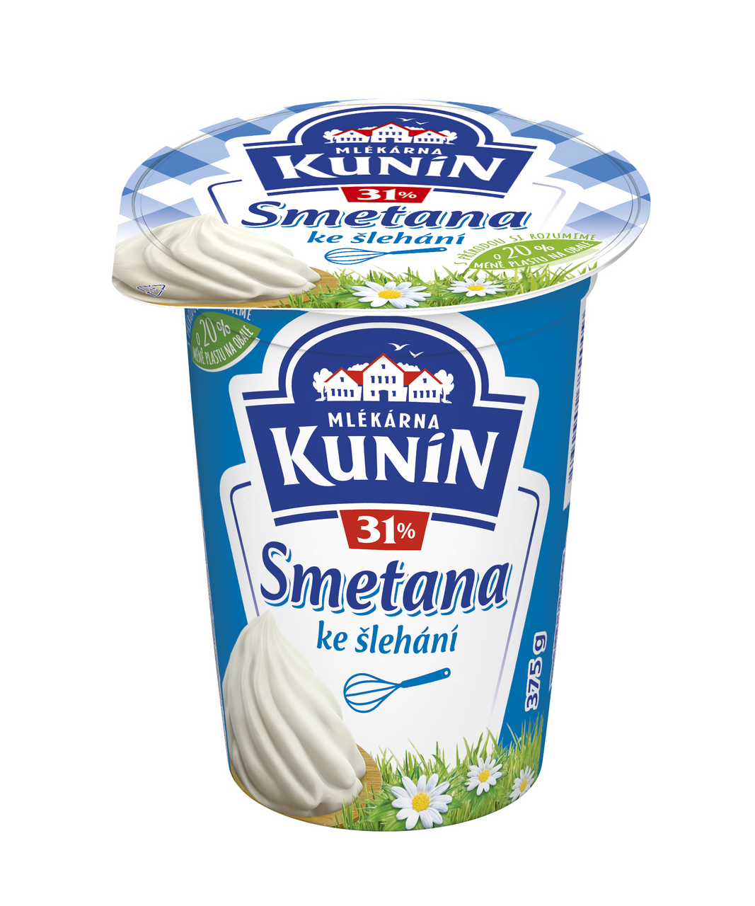 MLÉKÁRNA KUNÍN Smotana na šľahanie UHT 31 % 375 g