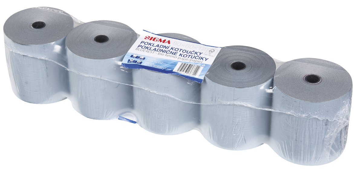SIGMA Kotúčik pokladničný termocitlivý BIO 80/80/12 mm 5 ks