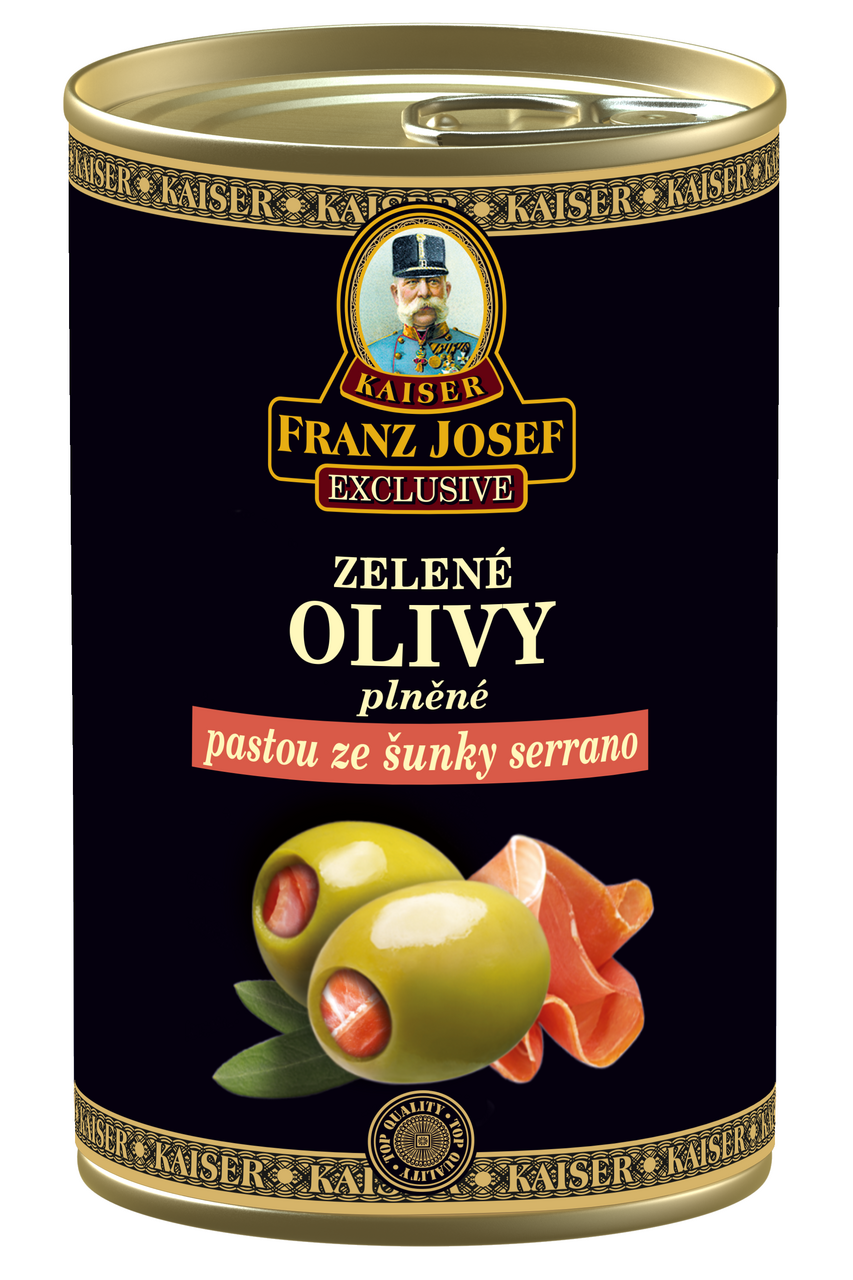 FRANZ JOSEF Olivy zelené so šunkou Serrano 314 ml