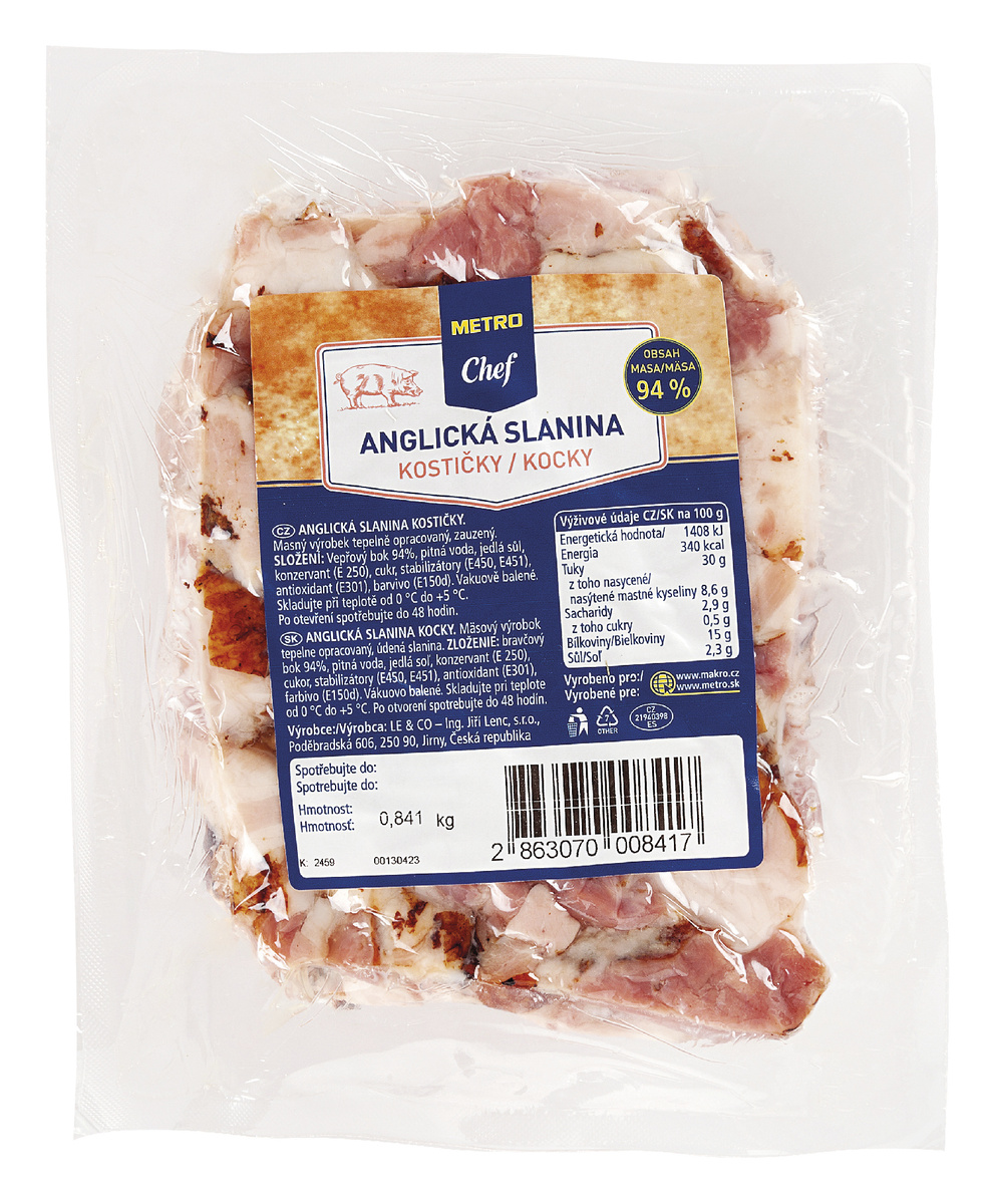 METRO Chef Anglická slanina kocky chlad. váž. cca 1000 g