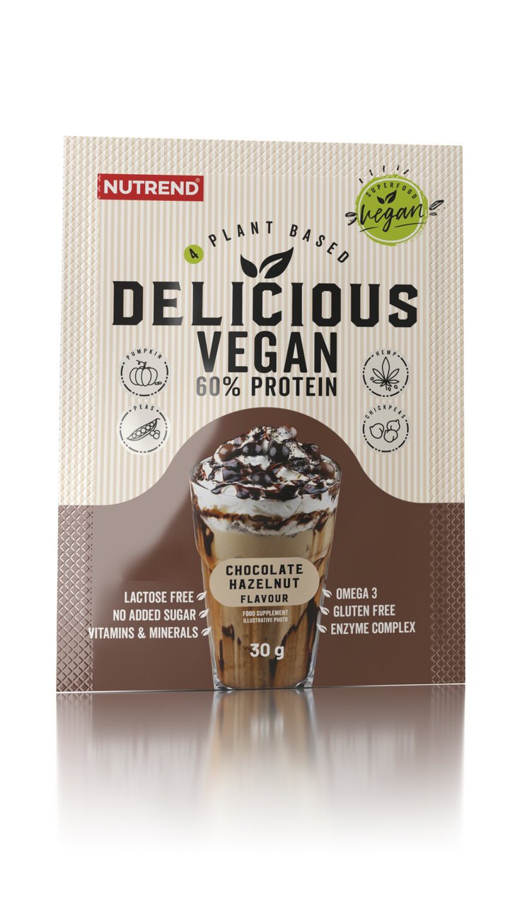 NUTREND Delicious Vegan Protein čokoláda a oriešok 30 g