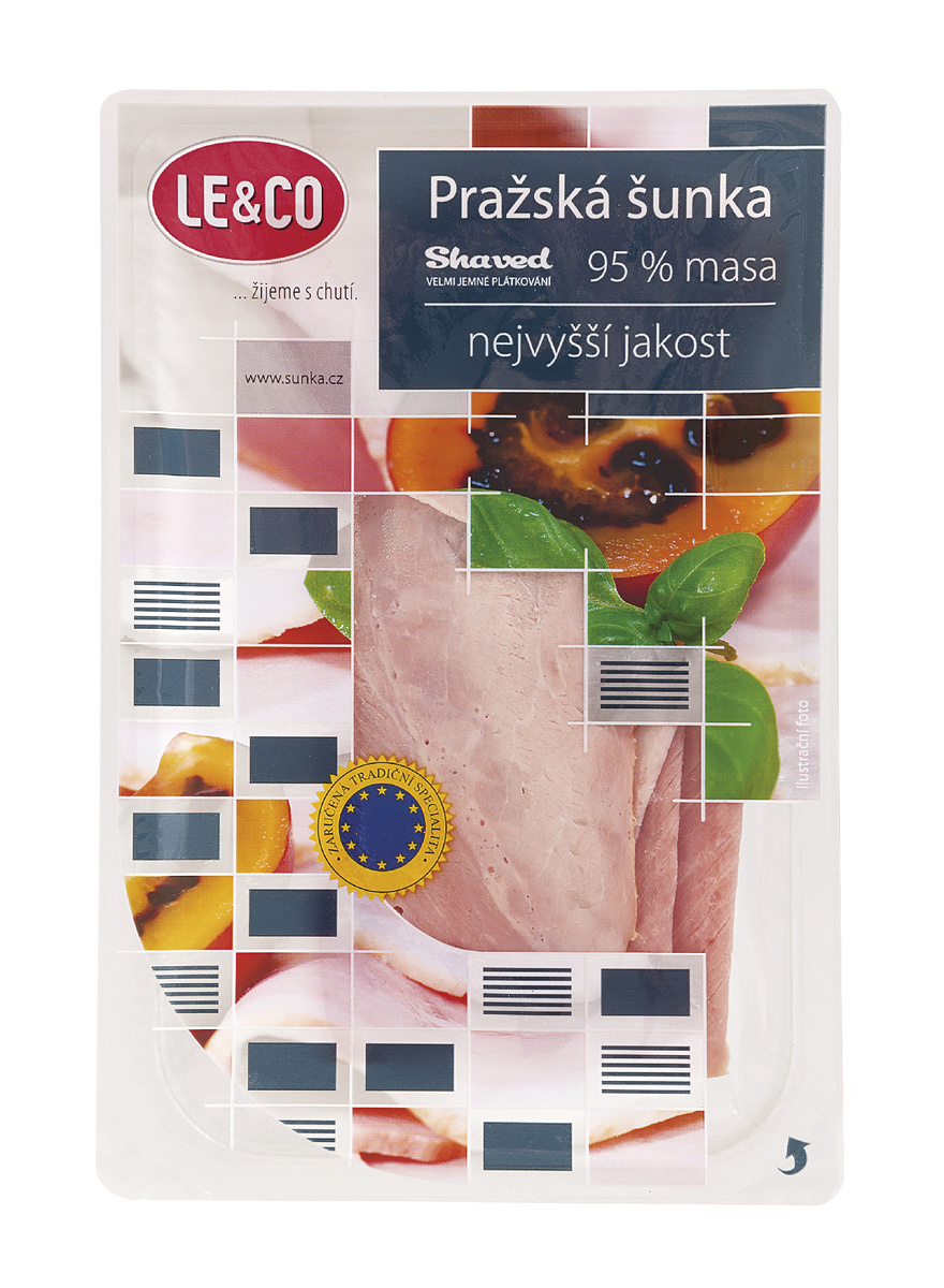 LE&CO Pražská šunka najvyššia akosť shaved chlad. 100 g