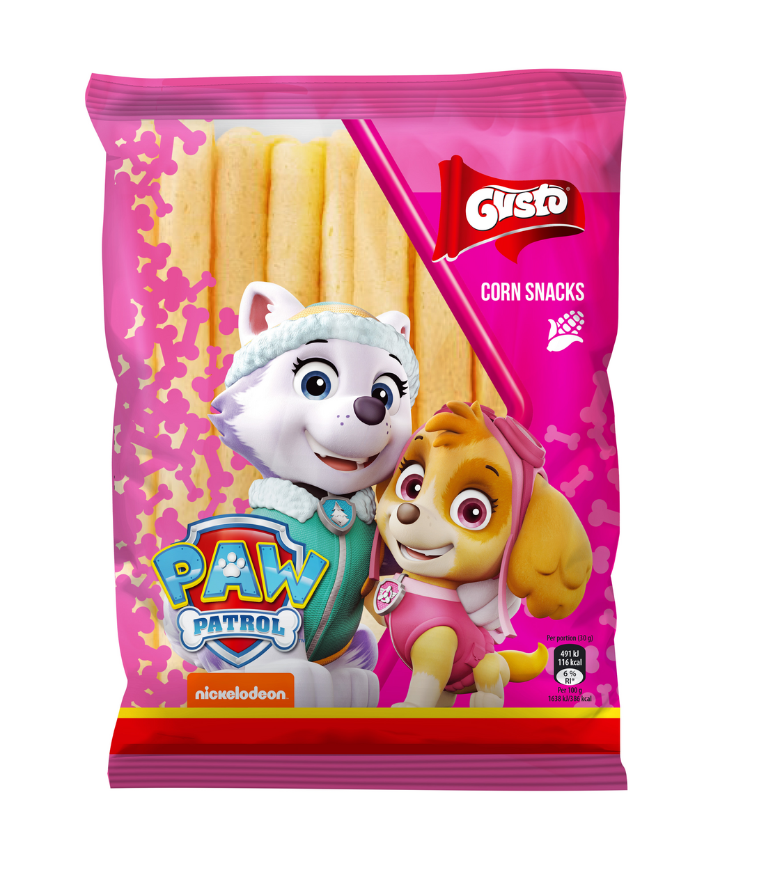GUSTO Paw Patrol Tyčinky kukuričné ružové 60 g