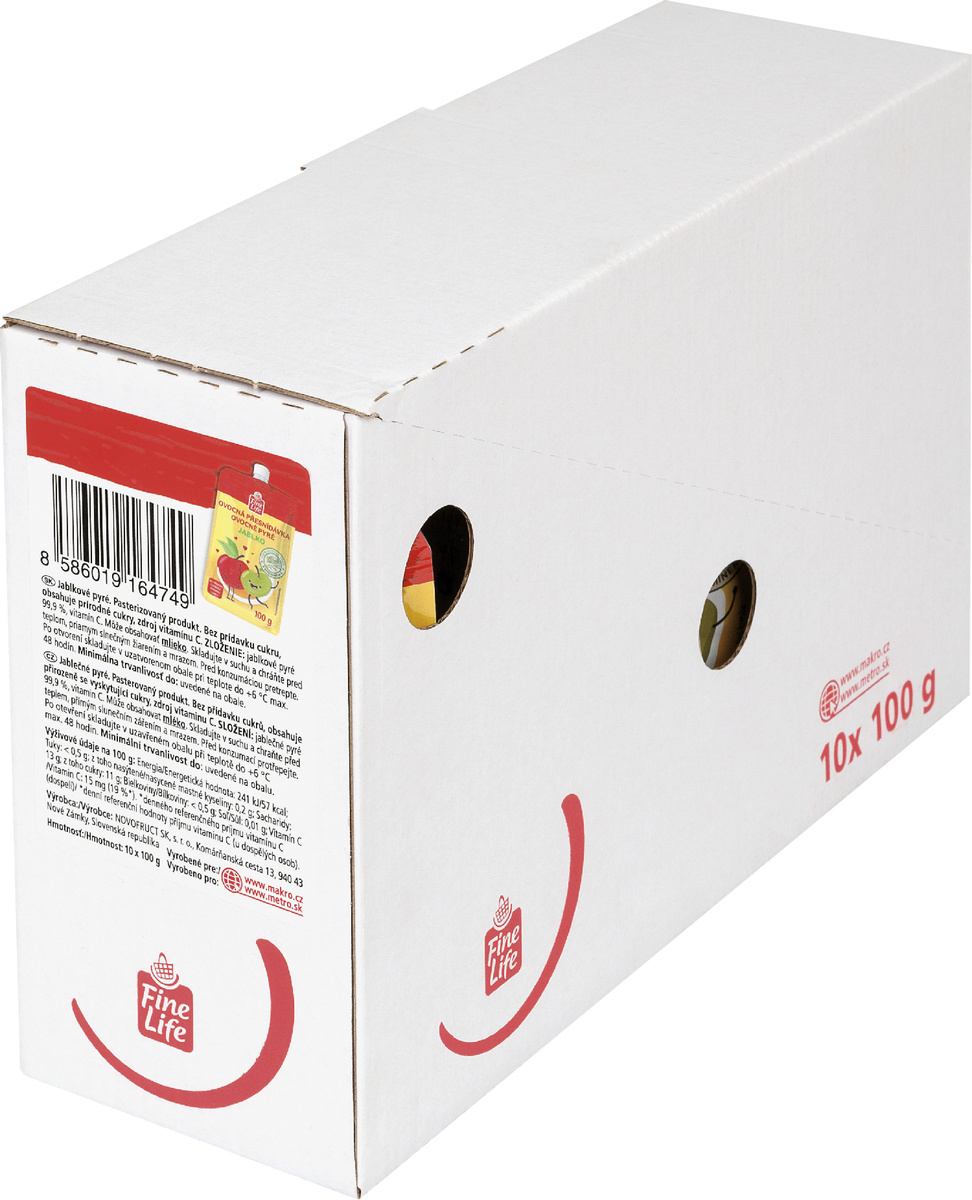Fine Life Ovocné pyré jablko 10 x 100 g