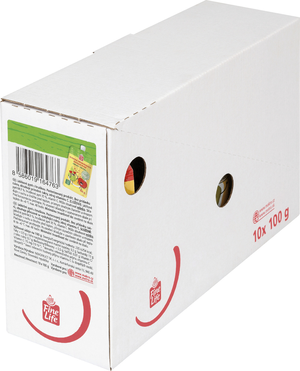 Fine Life Ovocné pyré jablko a hruška 10 x 100 g