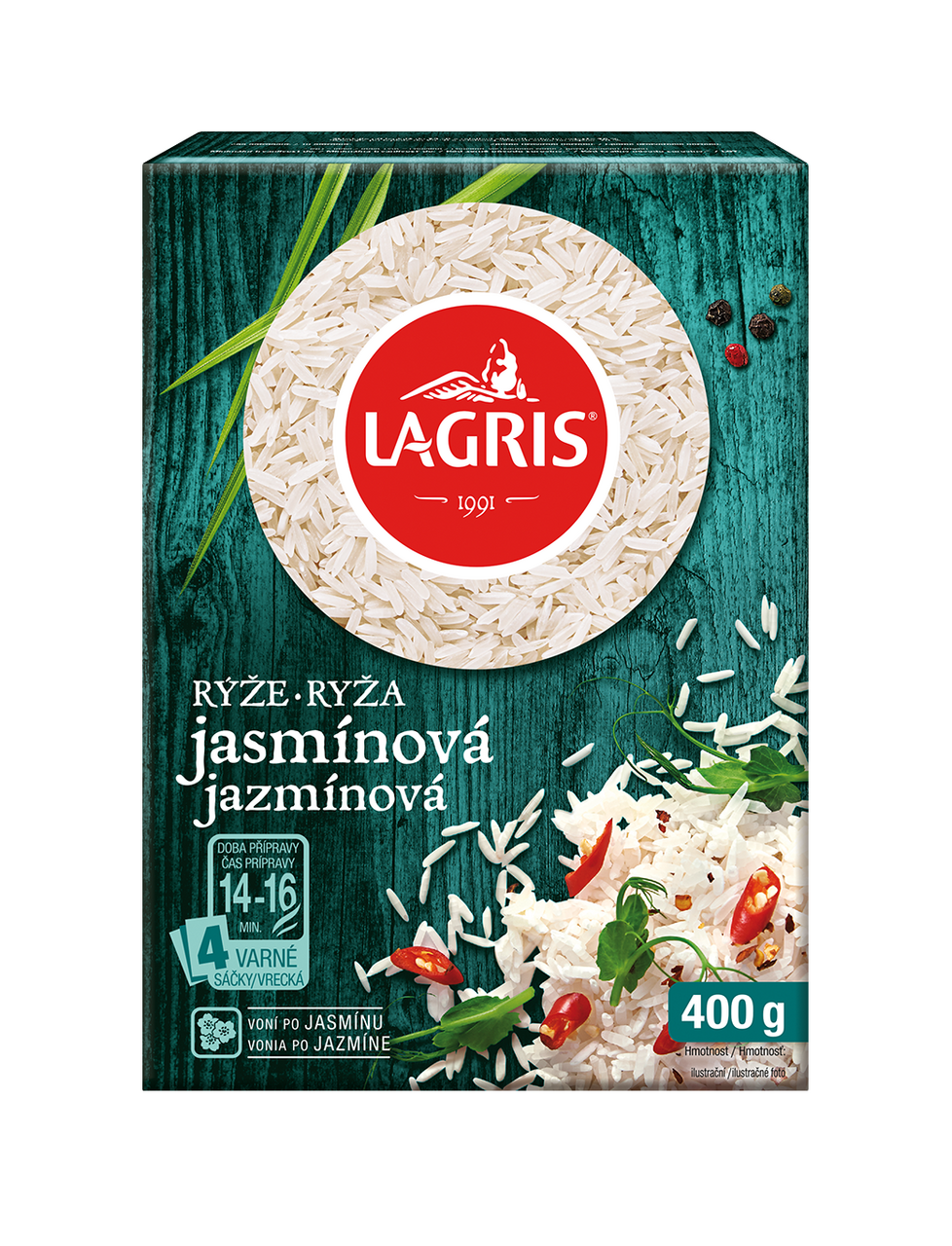 LAGRIS Ryža jazmínová varné vrecká 400 g