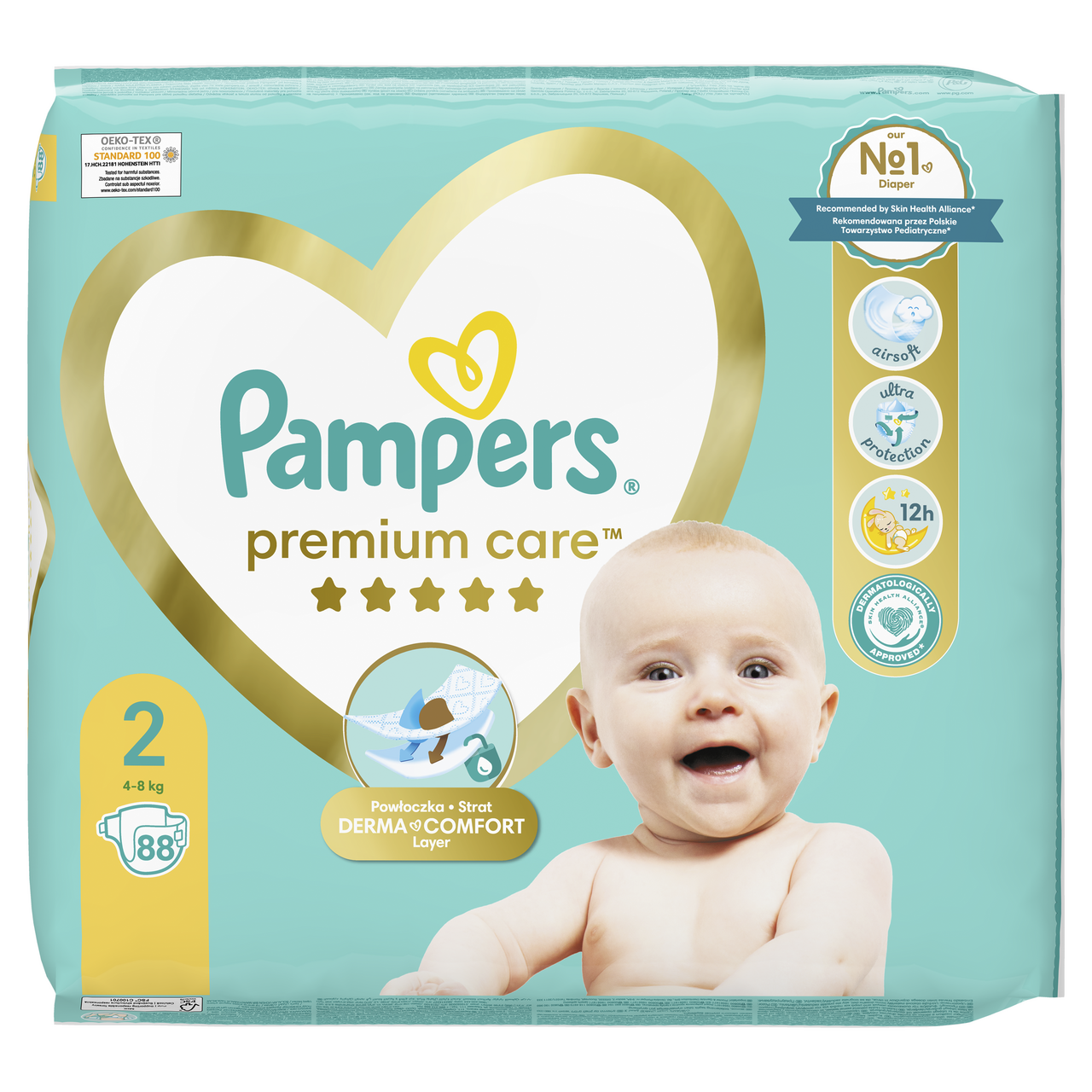 Pampers Premium Care JP S2 detské plienky 88 ks