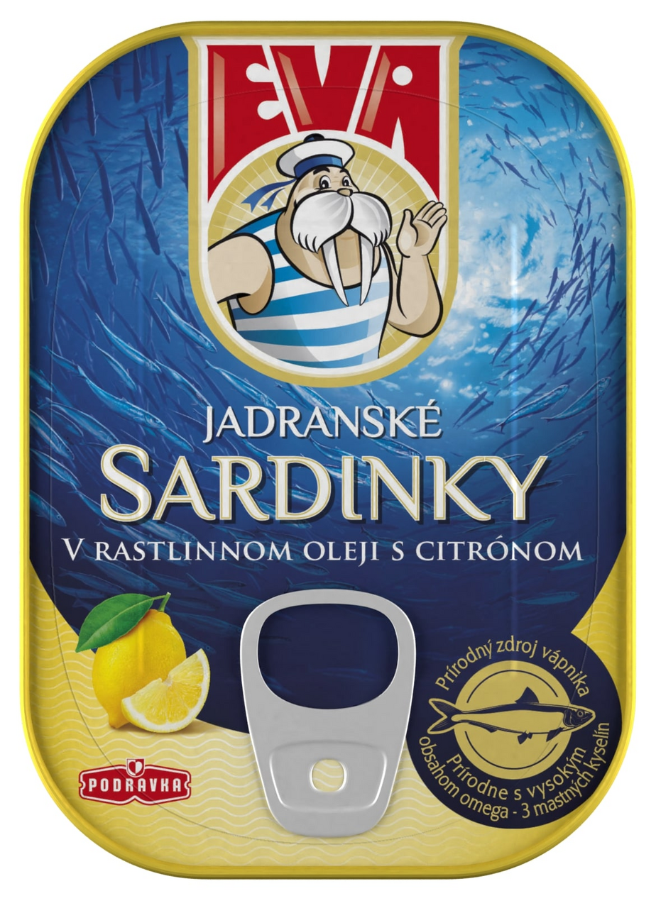 EVA Sardinky v rastlinnom oleji s citrónom 100 g