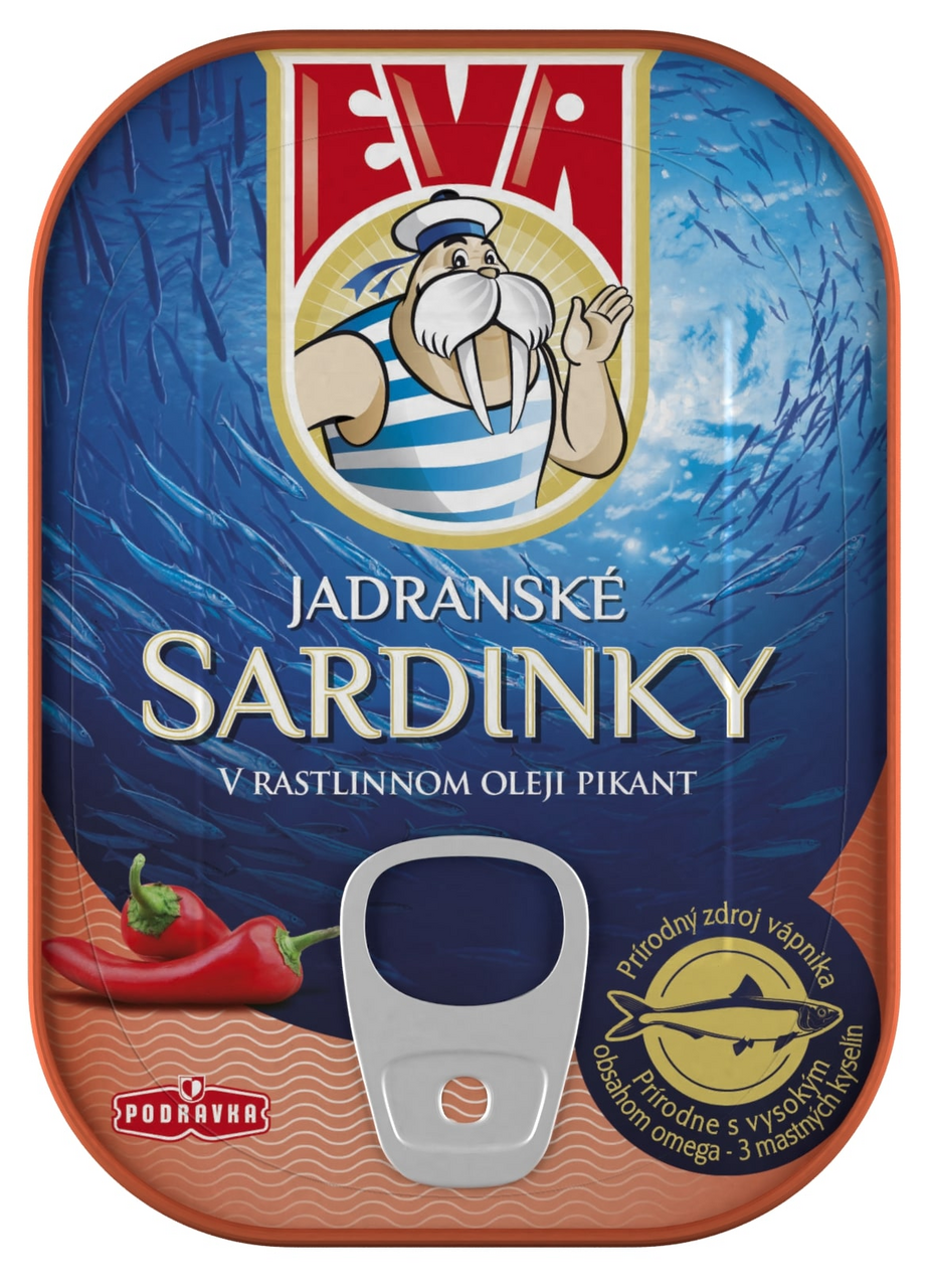 EVA Sardinky v rastlinnom oleji pikant 100 g