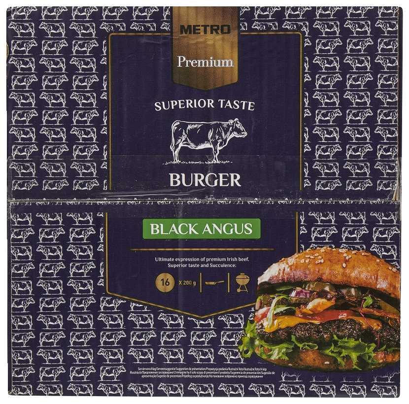 METRO Premium Black Angus burger mraz. 16x 200 g