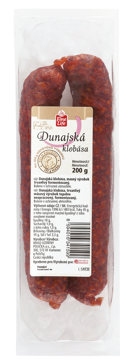 Fine Life Dunajská klobása ochr.atmosféra chlad. 200 g