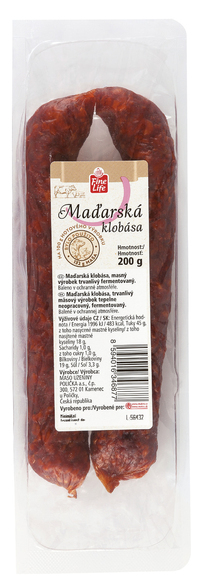 Fine Life Maďarská klobása ochr.atmosféra chlad. 200 g