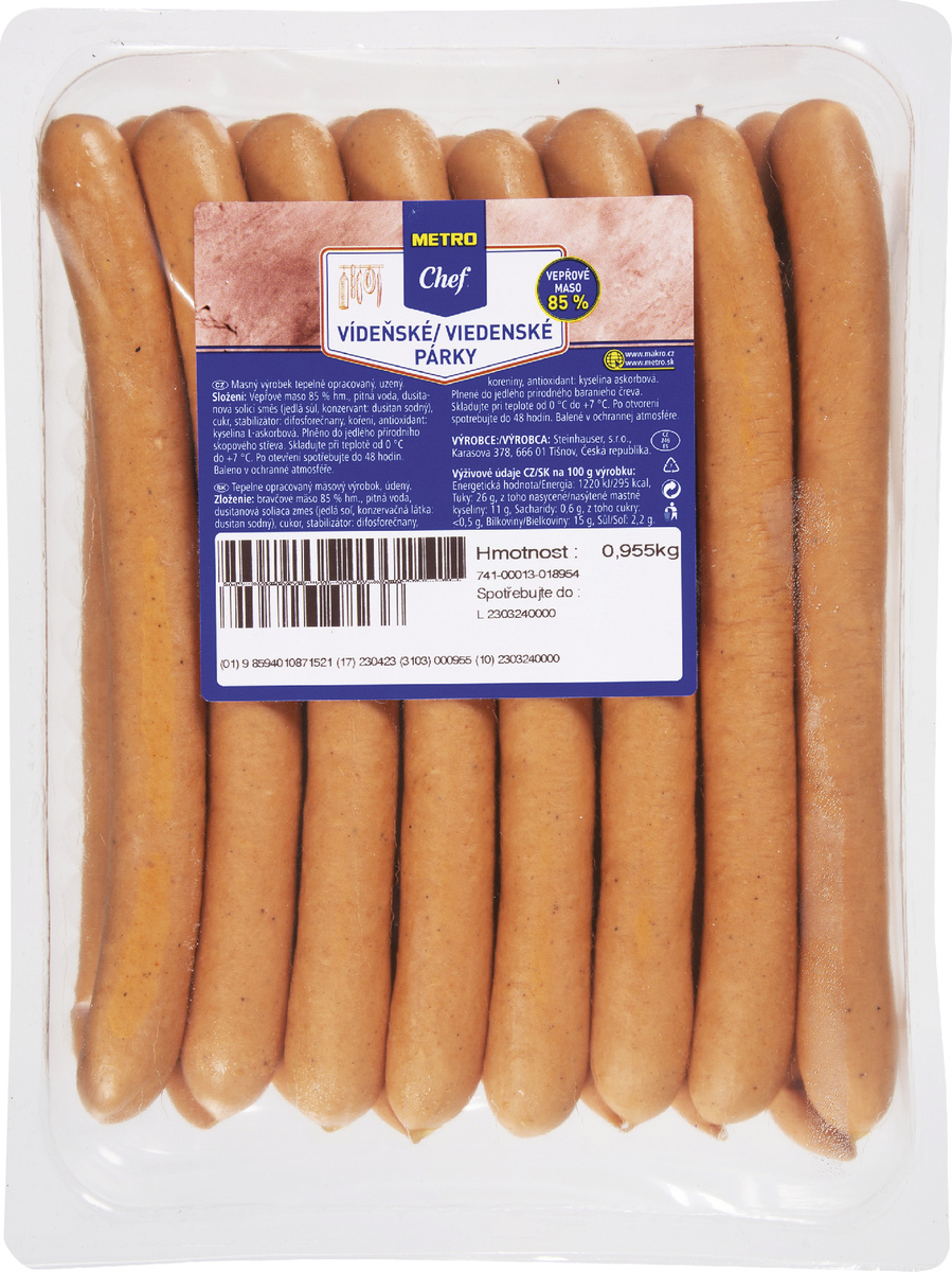 METRO Chef Viedeňské párky chlad. váž. cca 900 g