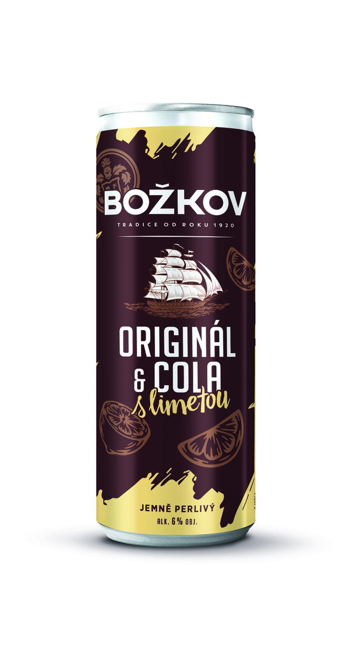 BOŽKOV Originál Cola s limetkou 6% 250 ml vratná plechovka