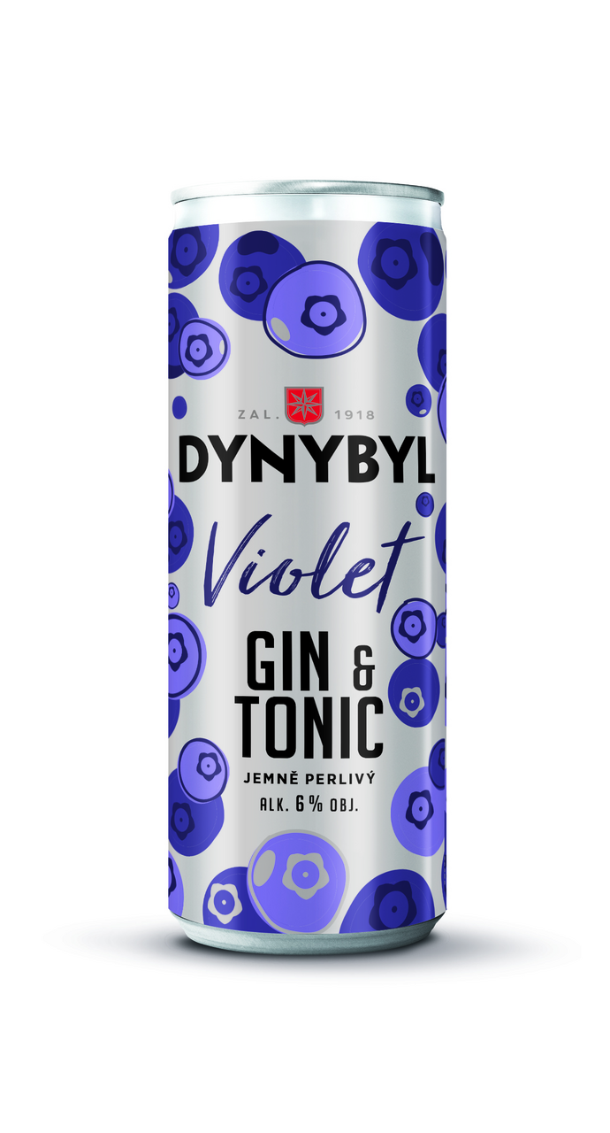 DYNYBYL Violet gin & tonic 6% 250 ml vratná plechovka