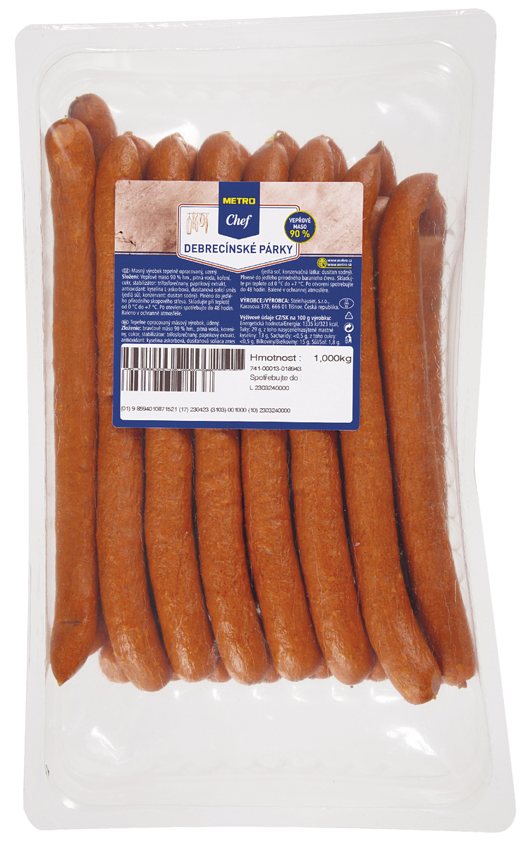 METRO Chef Debrecínske párky chlad. váž. cca 1 kg