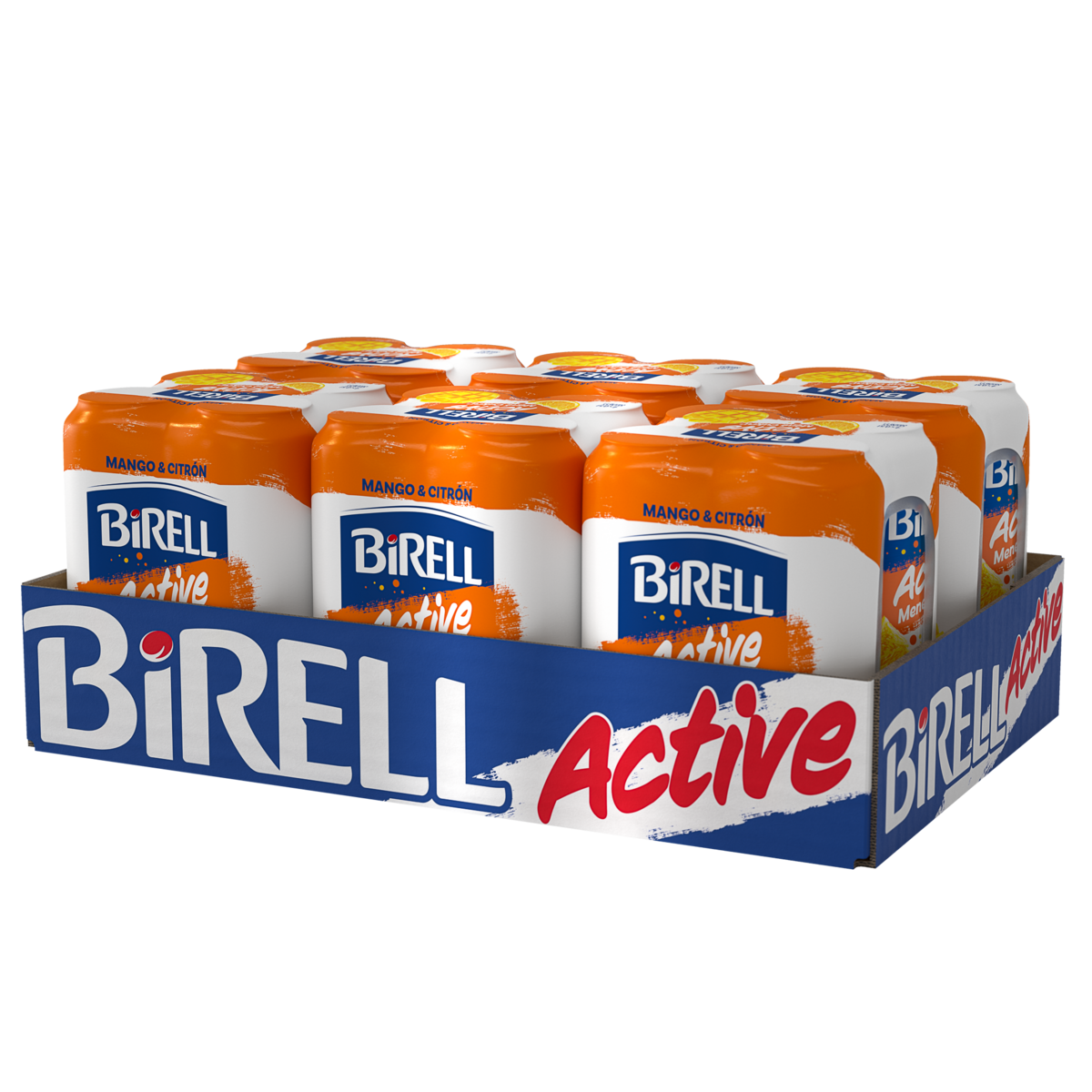 BIRELL Active menej cukru mango & citrón 24 x 500 ml vratná plechovka