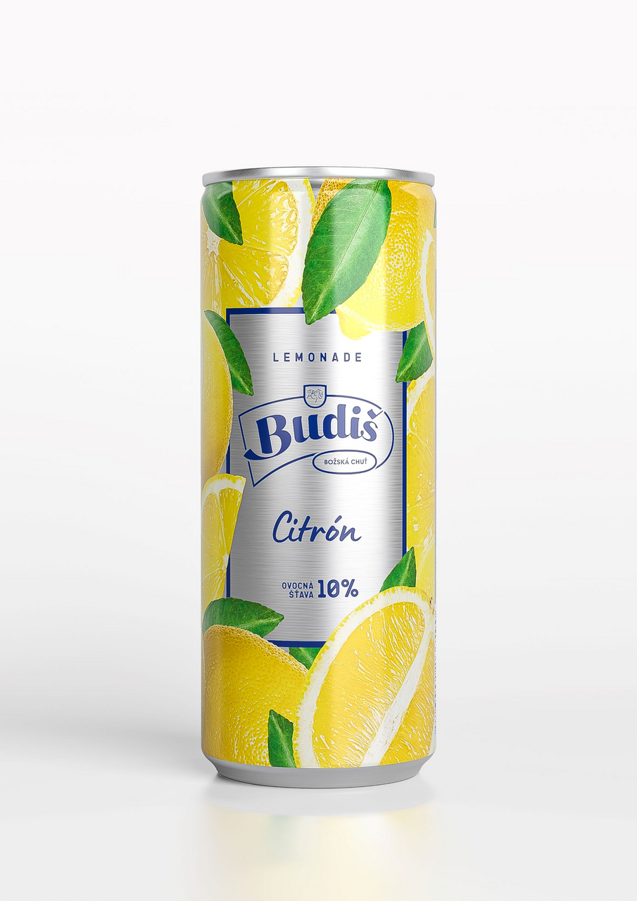 Budiš Sýtený nápoj citrón 10 % 24 x 330 ml vratná plechovka