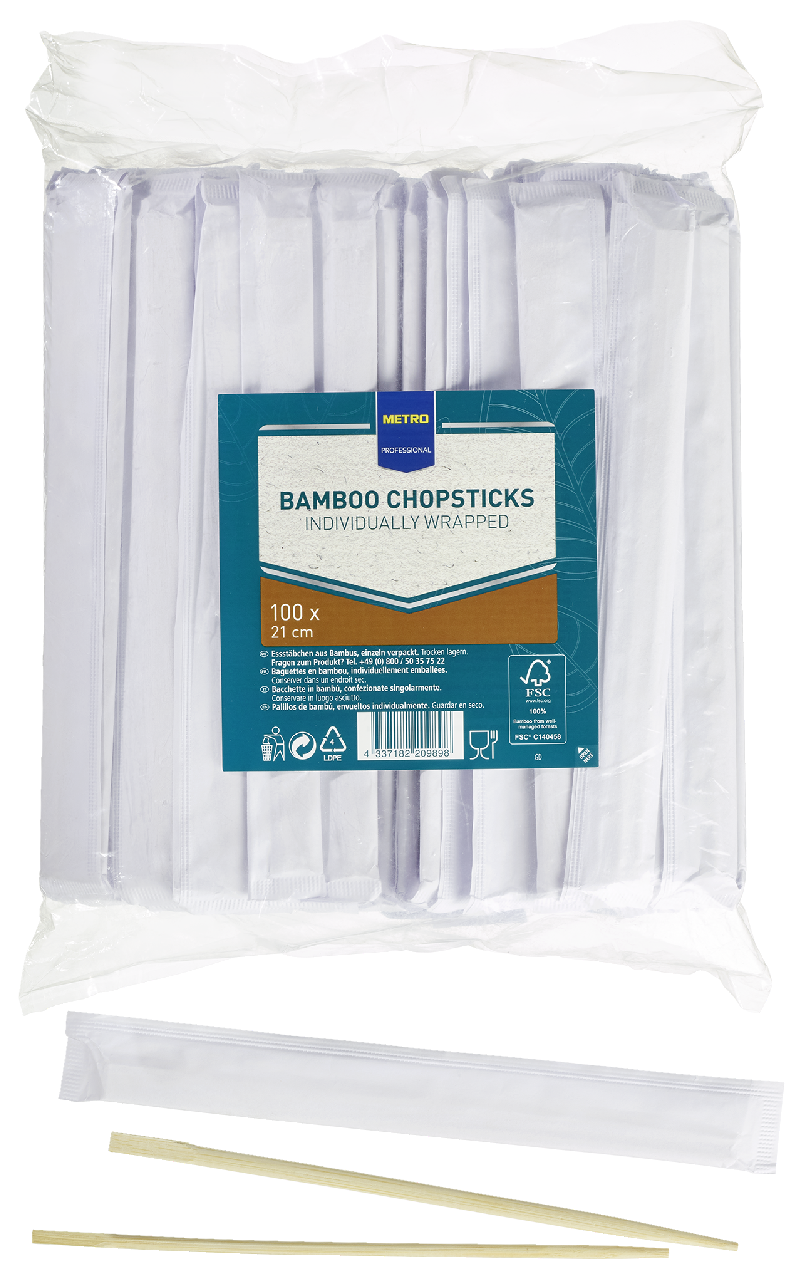 METRO PROFESSIONAL Paličky bambusové 210 mm 100 ks