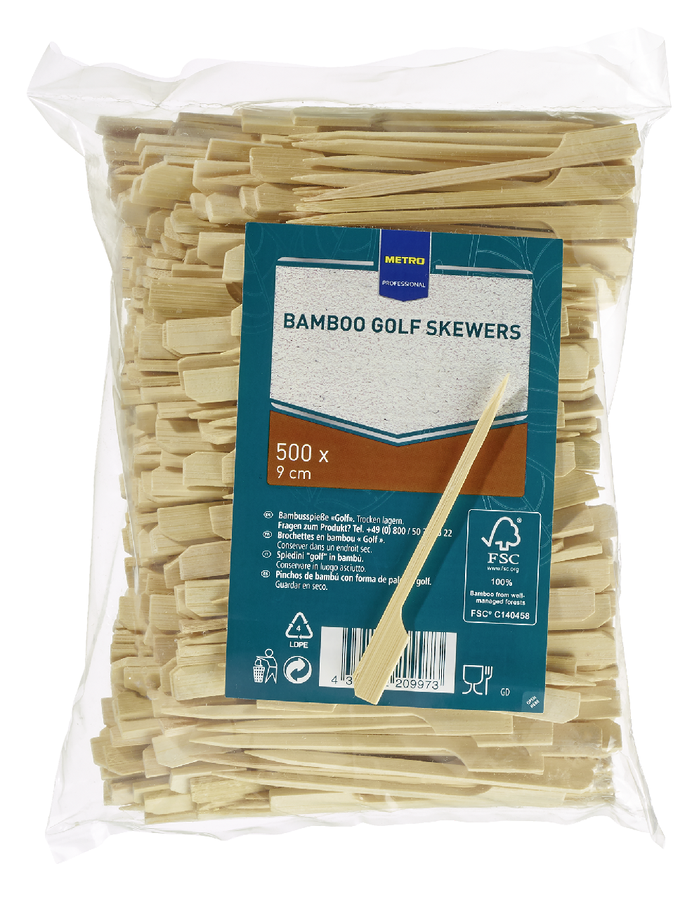 METRO PROFESSIONAL Golf Špíz bambusový 90 mm 500 ks