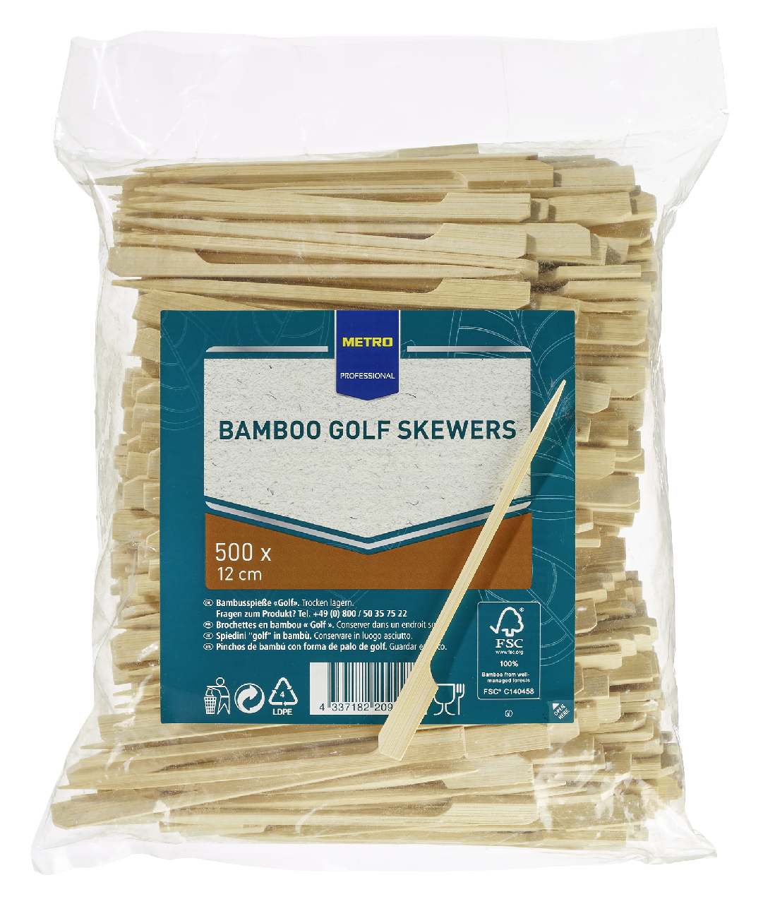 METRO PROFESSIONAL Golf Špíz bambusový 120 mm 500 ks