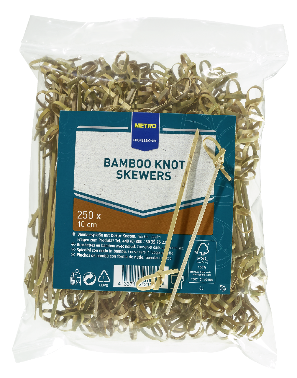 METRO PROFESSIONAL Špíz uzol bambusový 10 cm 250 ks