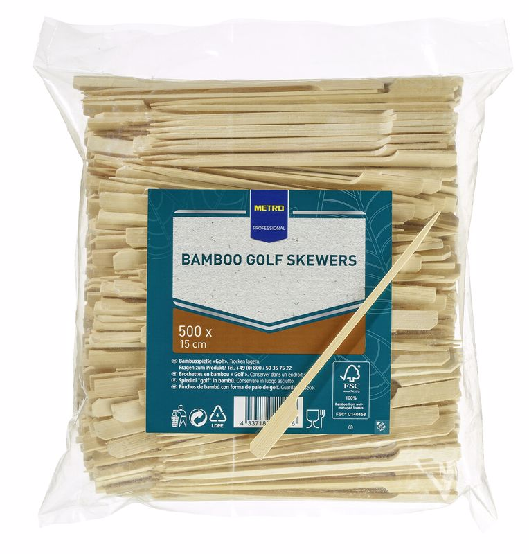 METRO PROFESSIONAL Golf Špíz bambusový 150 mm 500 ks