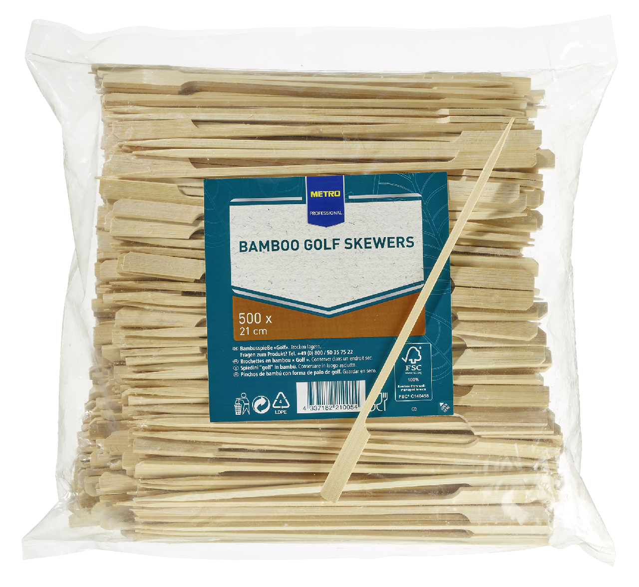 METRO PROFESSIONAL Golf Špíz bambusový 210 mm 500 ks