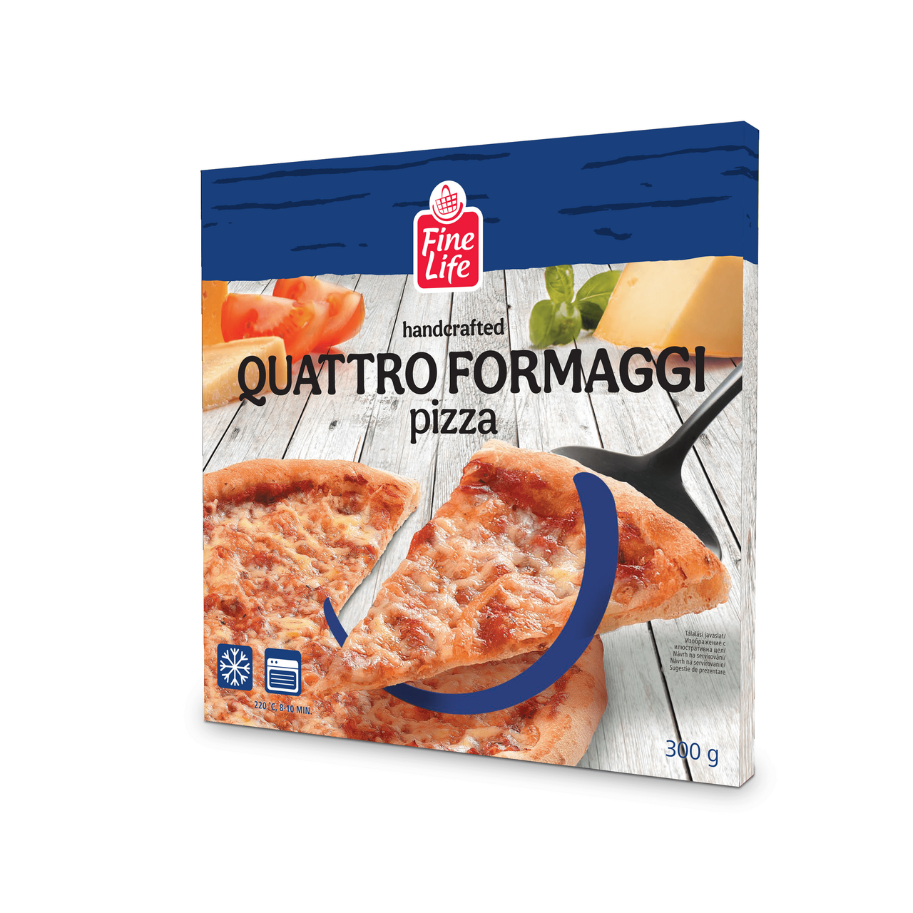 Fine Life Quattro formaggi pizza mraz. 300 g