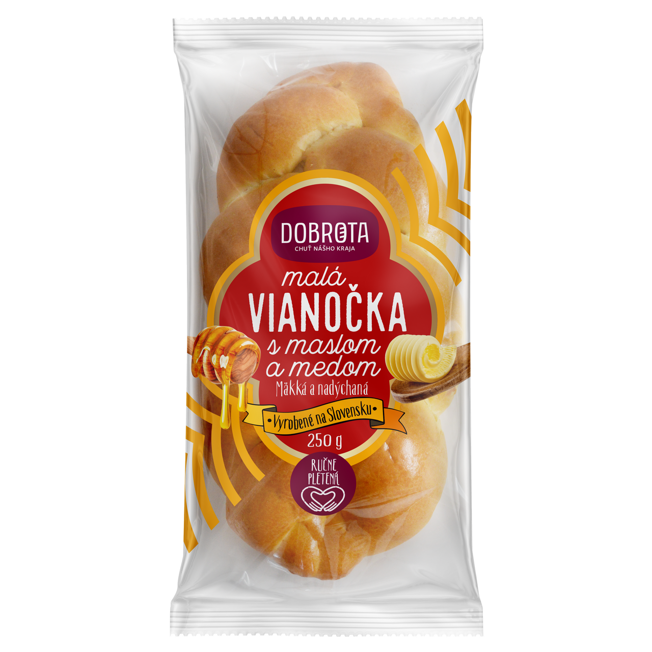 DOBROTA Vianočka malá s maslom a medom 250 g