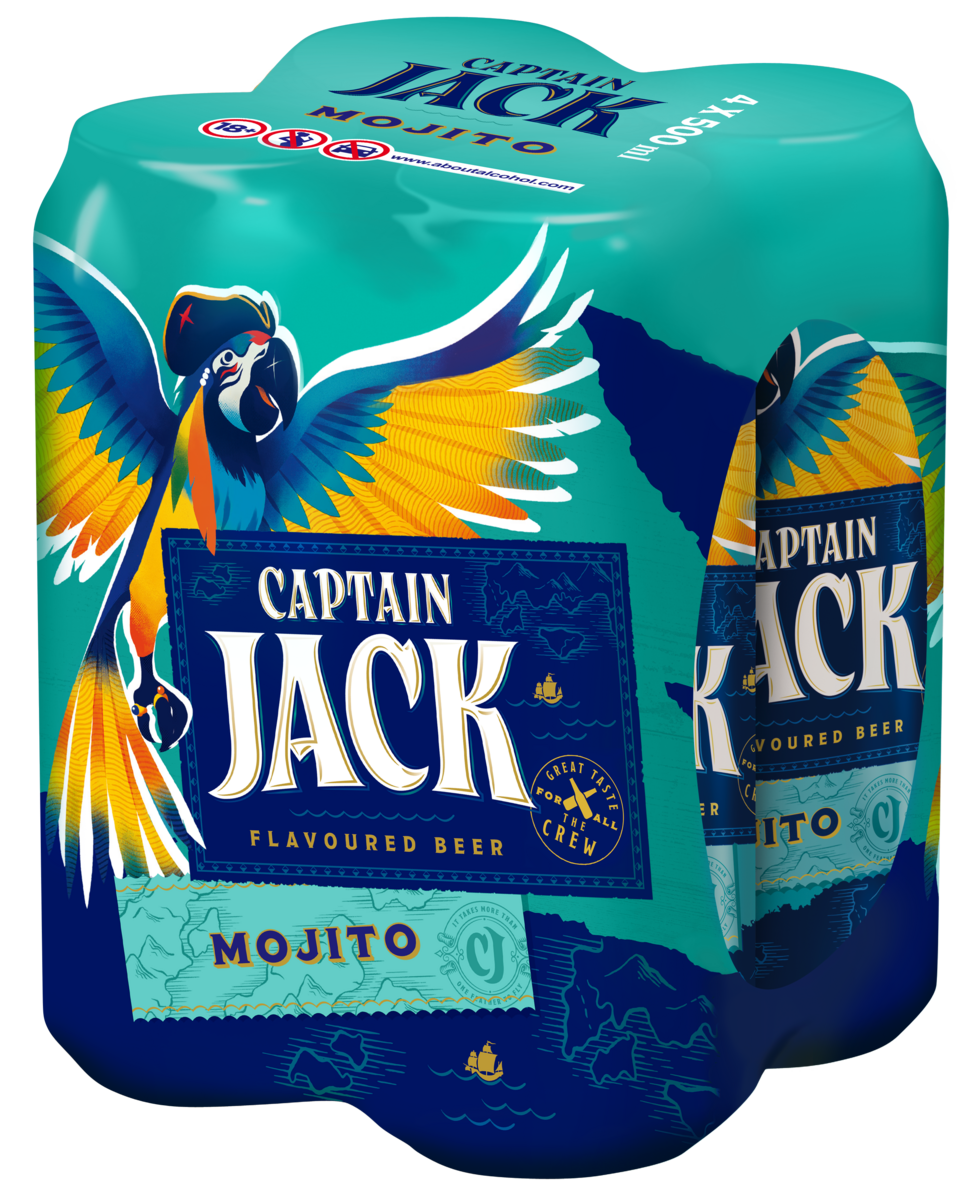 Captain Jack Mojito pivo 4 x 500 ml vratná plechovka
