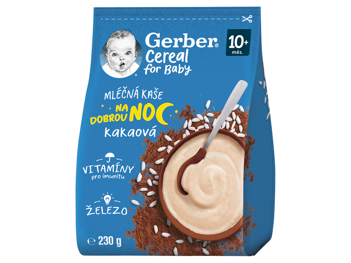 GERBER Cereal Mliečna kaša na dobrú noc kakaová 230 g