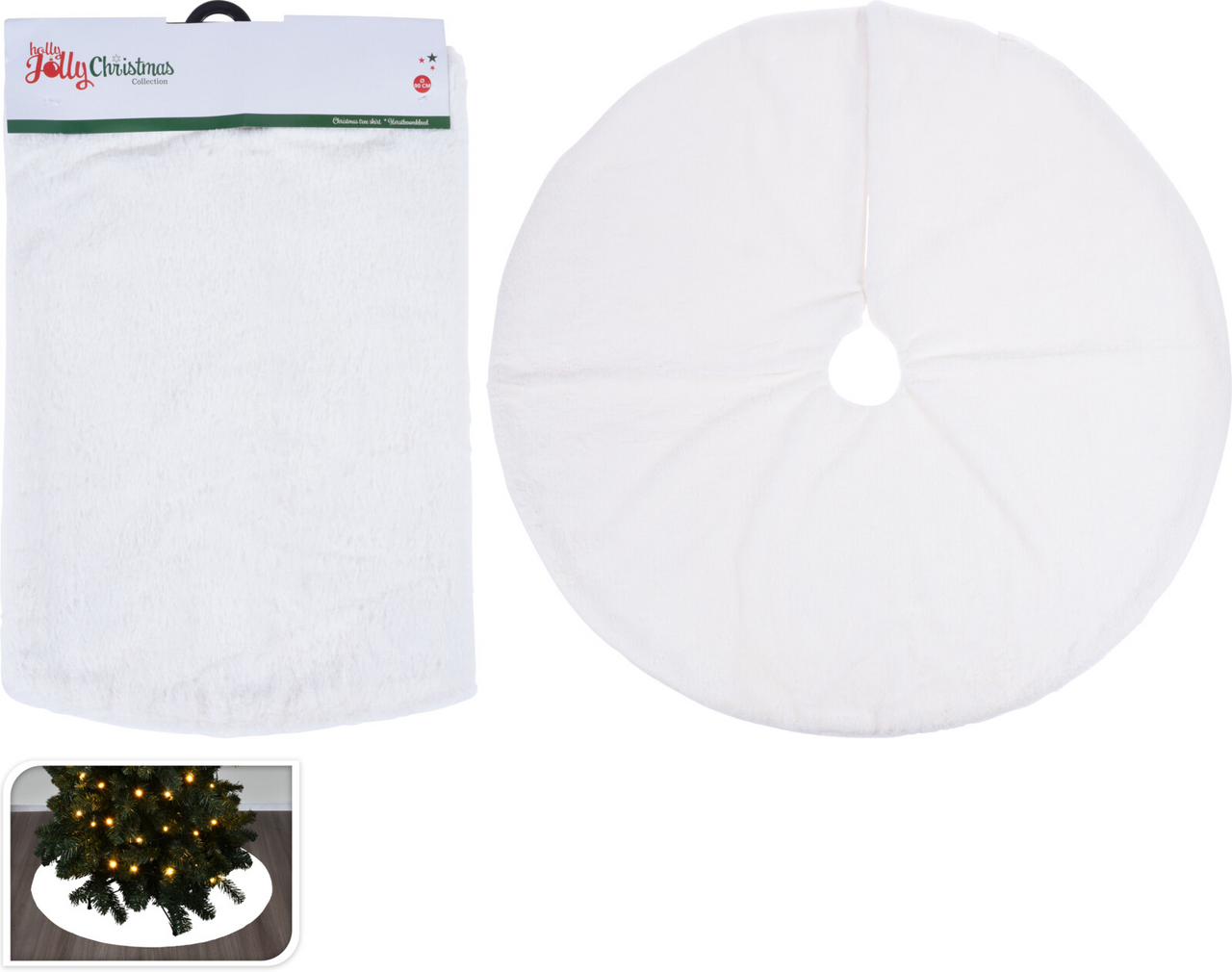 Koopman Kryt na vianočný stojan 90 cm biely 1 ks