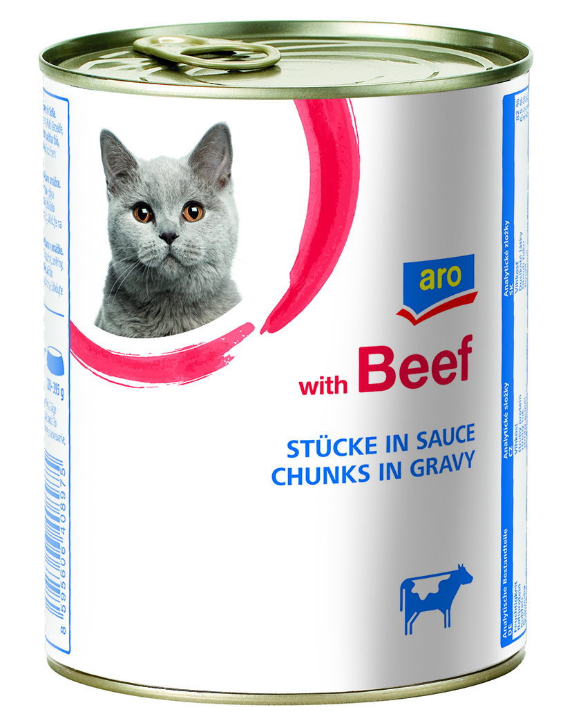 aro Hovädzie kúsky pre mačku 830 g