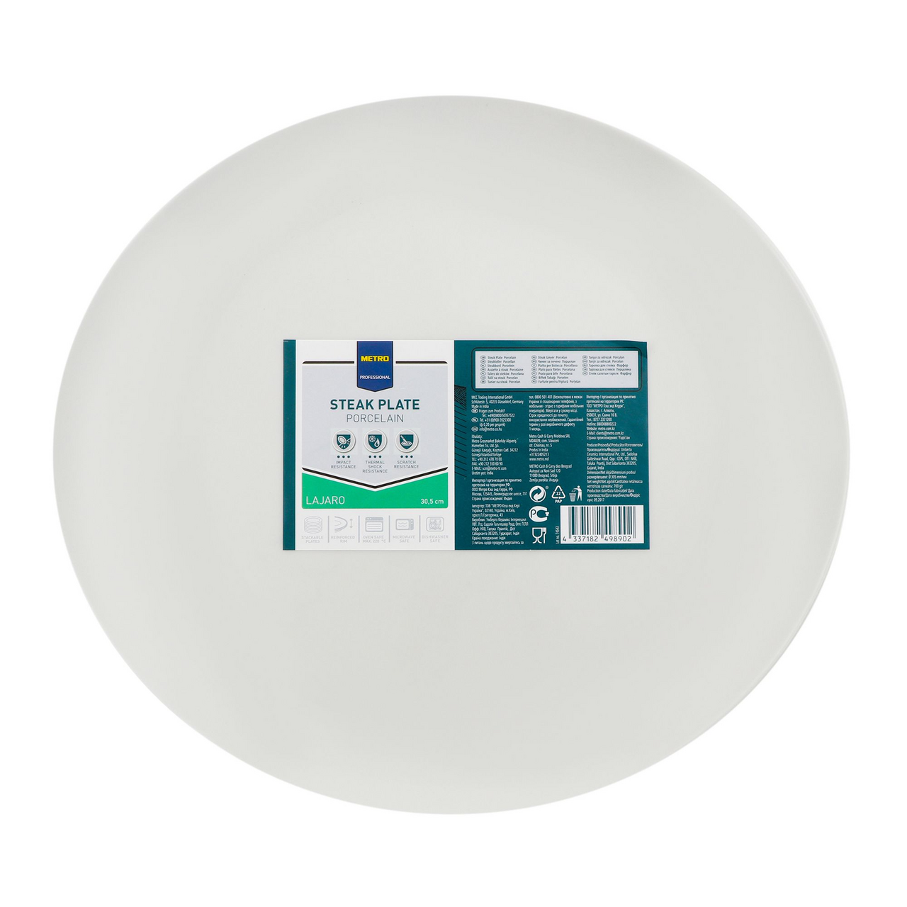 METRO PROFESSIONAL Tanier na steak 30,5 cm porcelán 6 ks