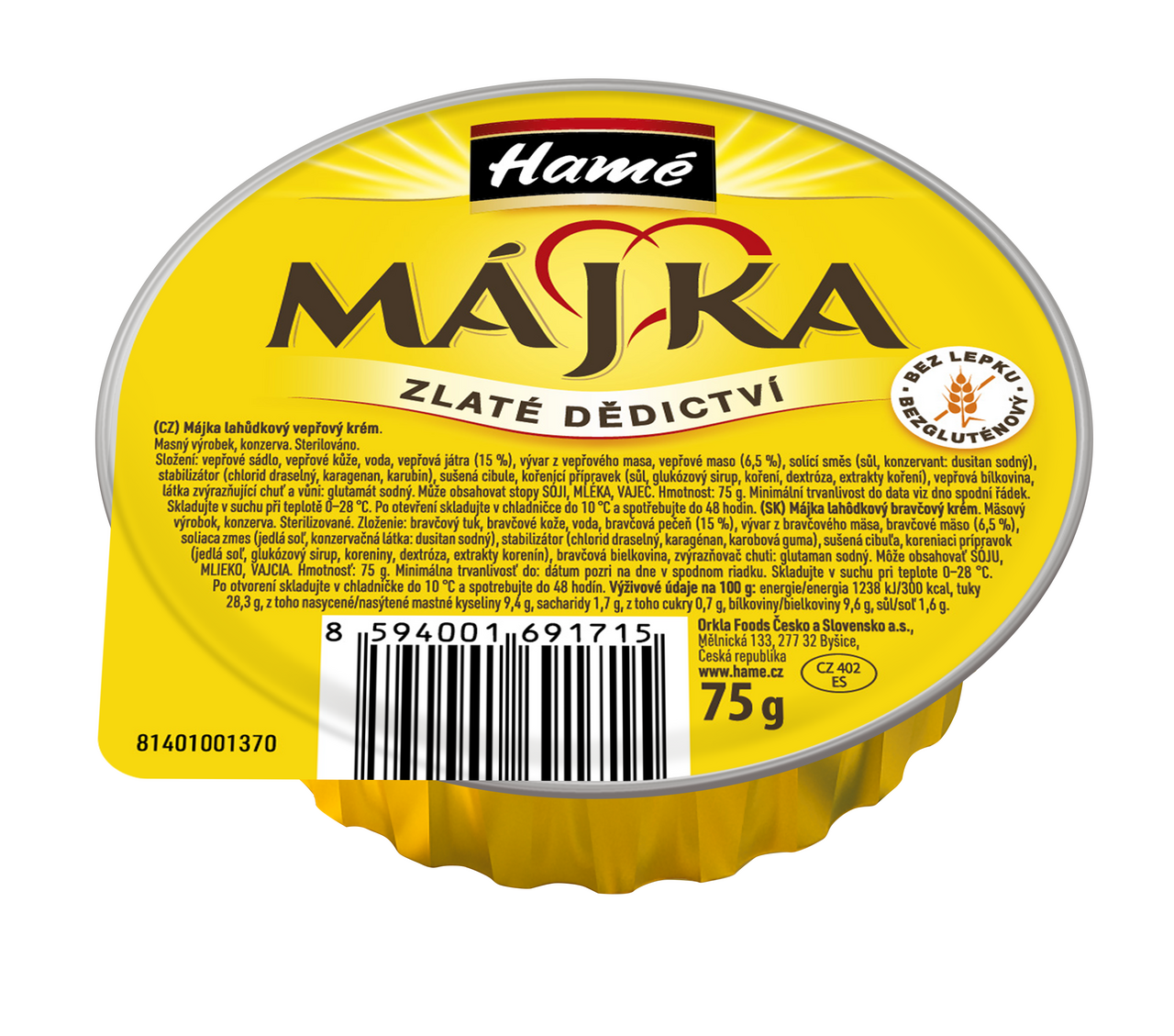 Hamé Májka paštéta 28 x 75 g