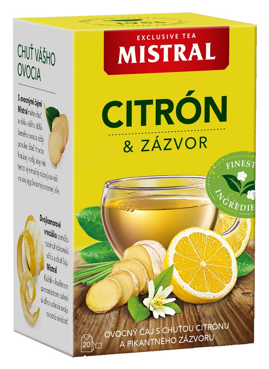 MISTRAL Citrón a zázvor ovocný čaj 40 g