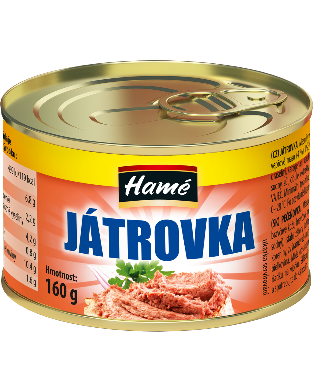 Hamé Paštéta pečeňovka 10 x 160 g