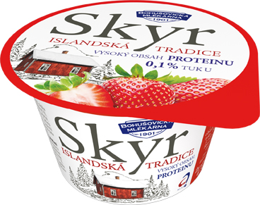 BOHUŠOVICKÁ MLÉKÁRNA Skyr Mliečny výrobok jahoda chlad. 130 g