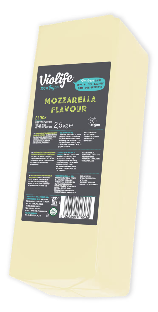 Violife Mozzarela blok rastlinná alternatíva syra vegan chlad. 2,5 kg