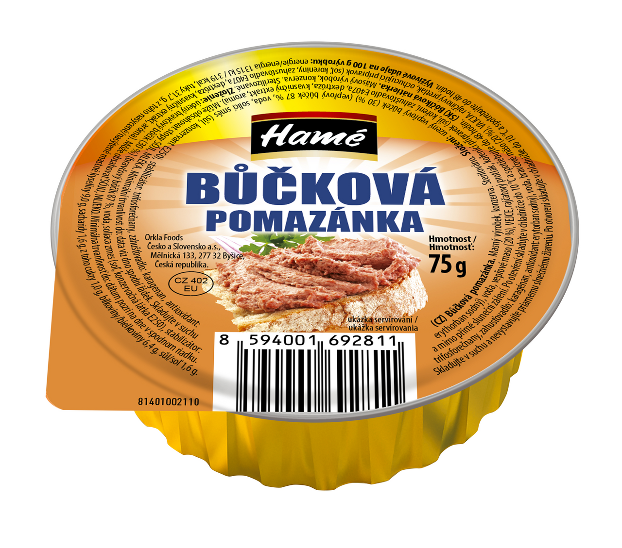 Hamé Paštéta bôčiková 28 x 75 g