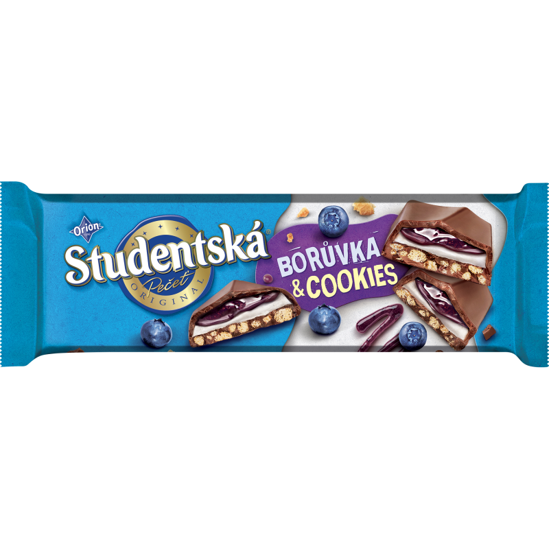 Orion Študentská pečať mliečna s čučoriedkami 235 g