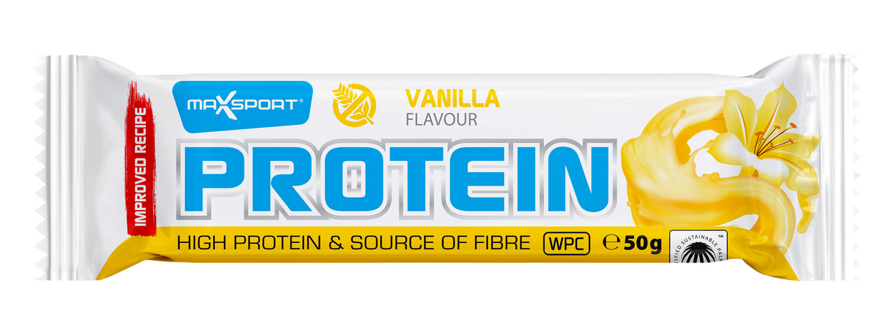 MAX SPORT Protein tyčinka bezlepková vanilka 50 g