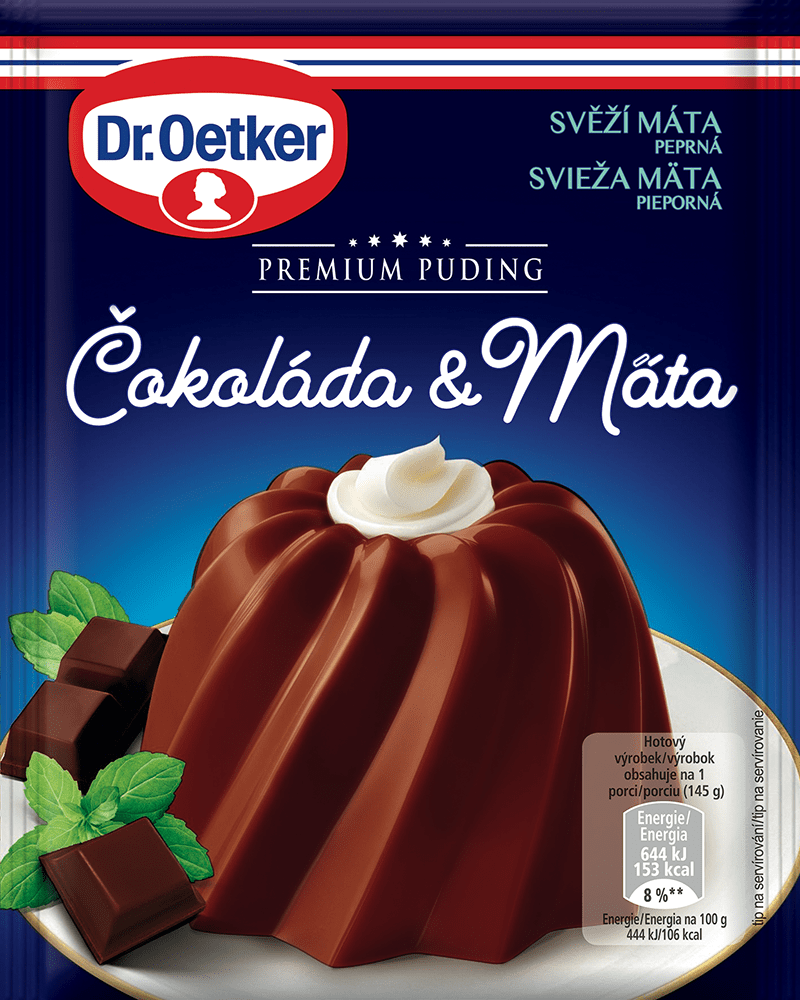 Dr. Oetker Premium Puding čokoláda a mäta 50 g