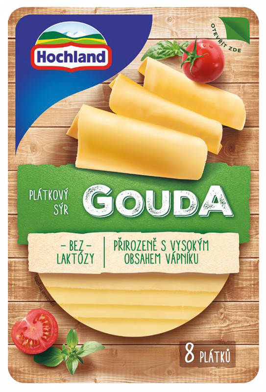 Hochland Gouda syr bez laktózy plátky chlad. 135 g