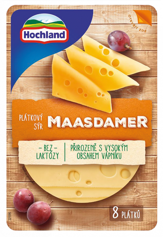 Hochland Maasdamer syr bez laktózy plátky chlad. 135 g