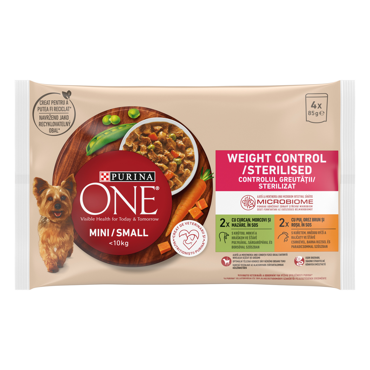 PURINA ONE Mini Weight Control kapsičky 4 x 85 g